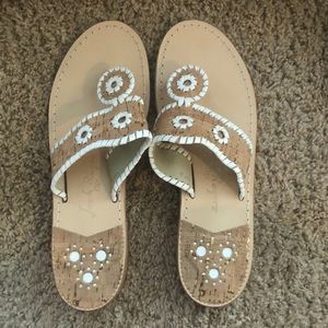 Jack Rogers Cork and white classic sandals
